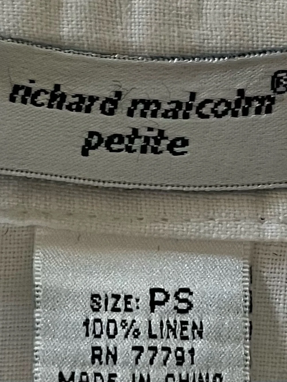 100% Organic Linen Coastal Grandma Pintuck Blouse Button Front Size PS - Picture 4 of 5